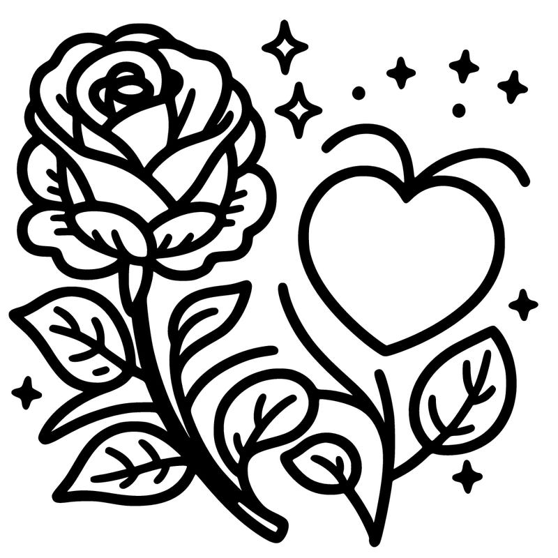 a rose and a heart