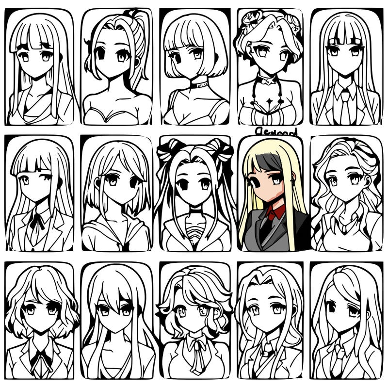 girls that look diffrent anime