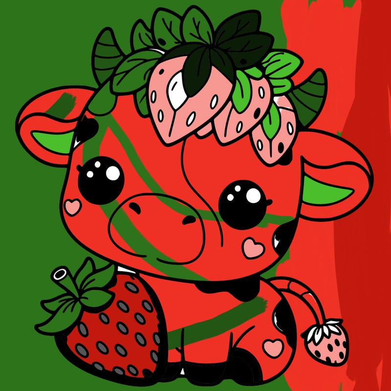cute strawberry cow