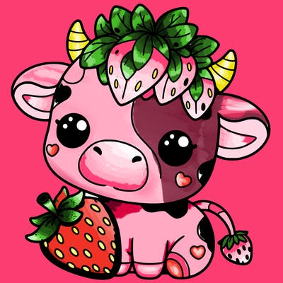 cute strawberry cow
