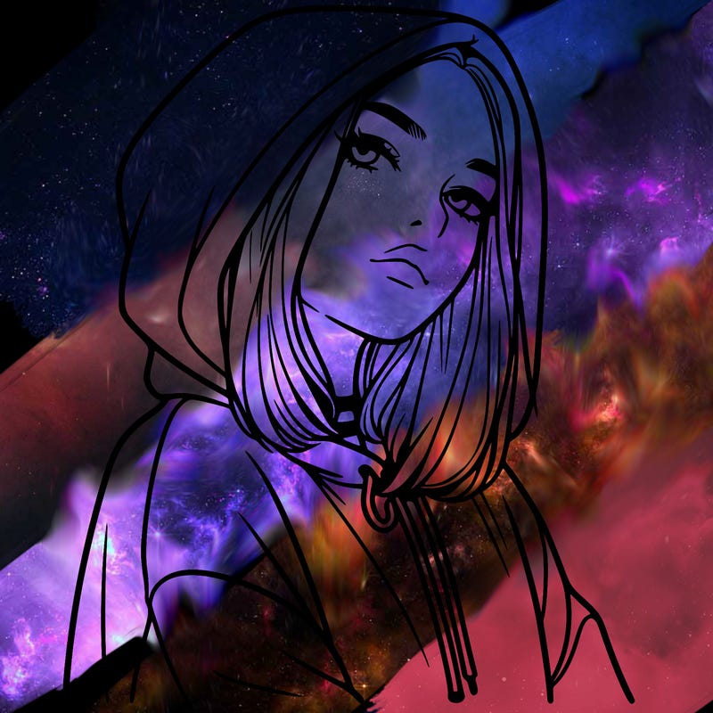 a realistic girl in a hoodie