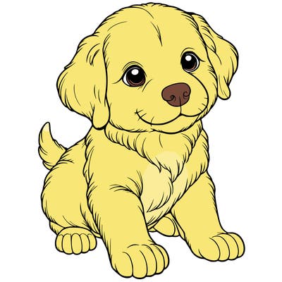 cute realistic golden retriever puppy