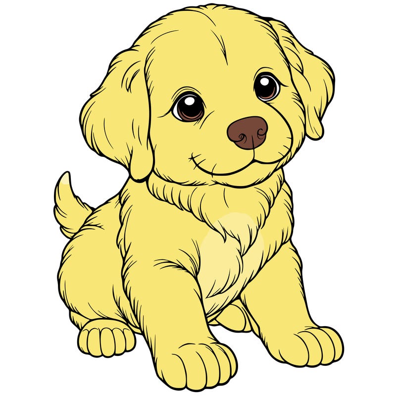 cute realistic golden retriever puppy