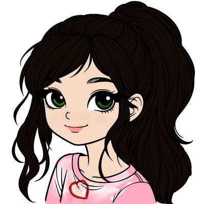 realistic girl with ponytail