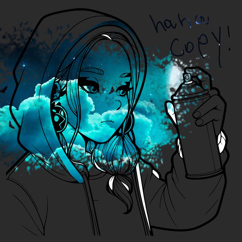 a realistic girl, spray painting