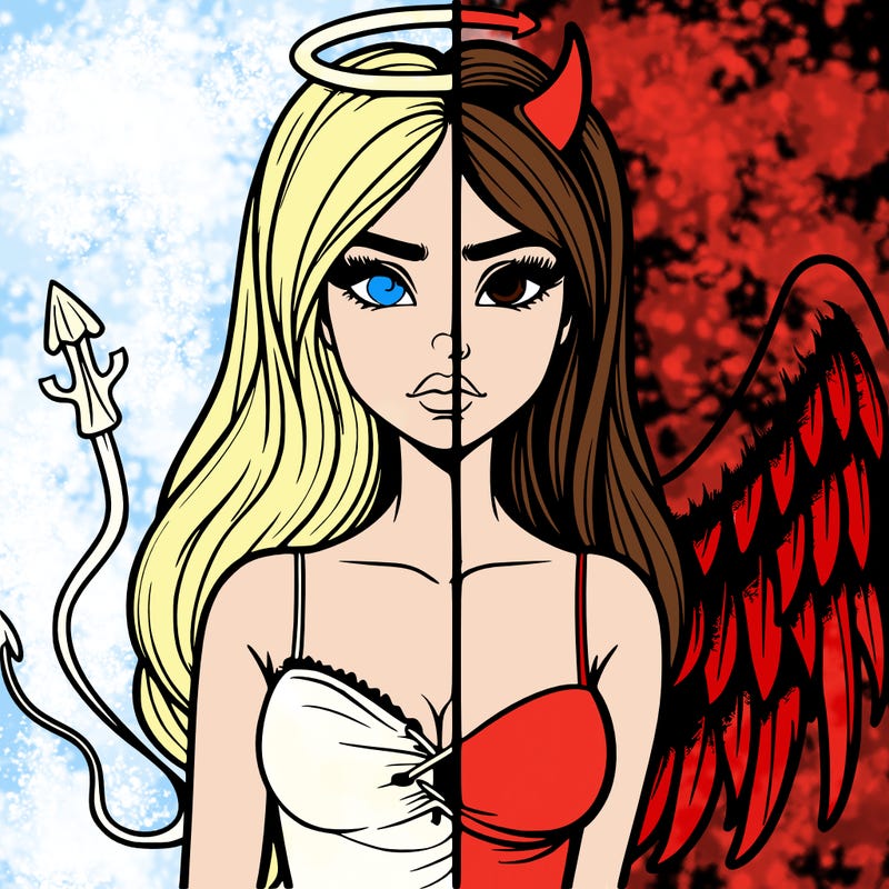 devil vs angel realistic girl