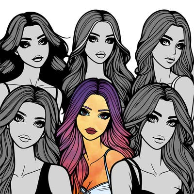 a group of realistic girls