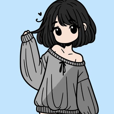 girl in baggy sweater hanging off her shoulder