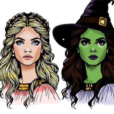 realistic witch woman