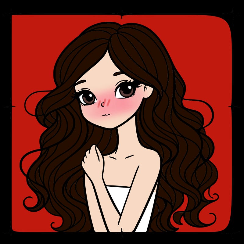 beautiful girl with wavy hair