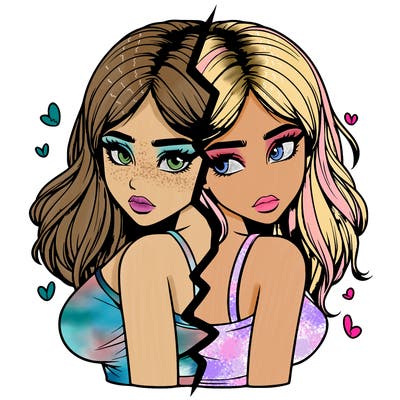 realistic girl split