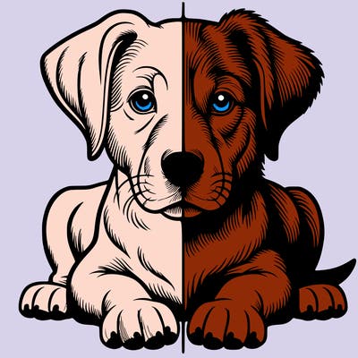 realistic dog split picture