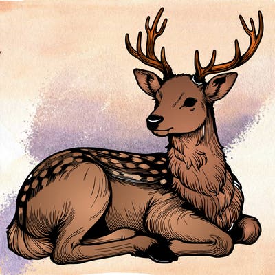 realistic deer with antlers