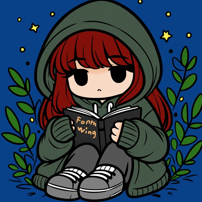 girl in oversized hoodie reading a book