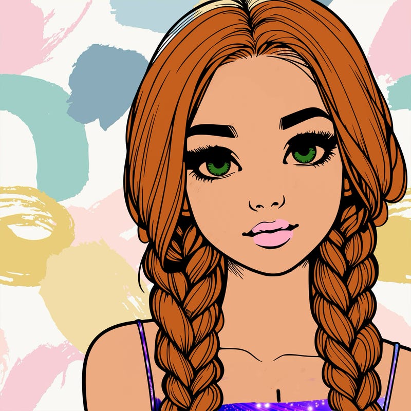 realistic girl with braids