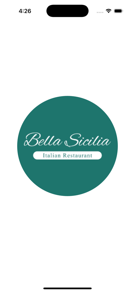 Bella Sicilia - Restaurant - Splash screen for the Bella Sicilia Italian Restaurant mobile app featuring the brand logo