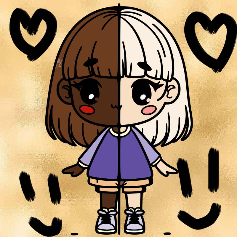 girl with line in the middle