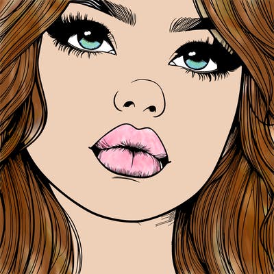 really realistic girl with lips
