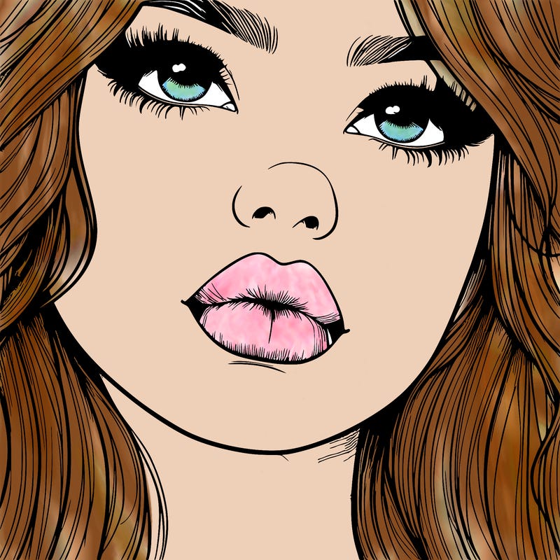 really realistic girl with lips