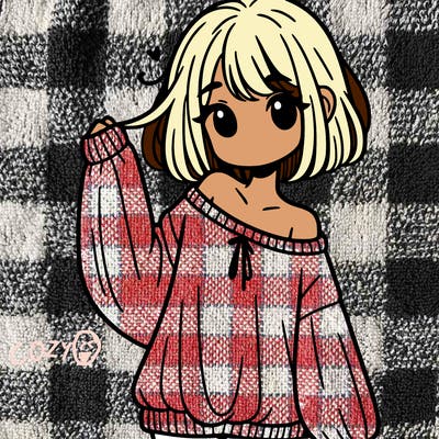 girl in baggy sweater hanging off her shoulder