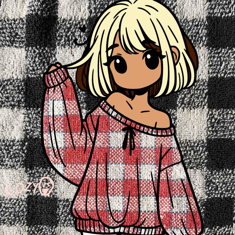 girl in baggy sweater hanging off her shoulder