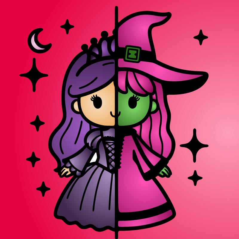 split princess and witch