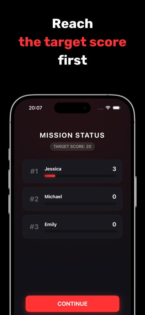 Imposter: Spy Party Game - Imposter Spy Party Game leaderboard showing mission status and player scores