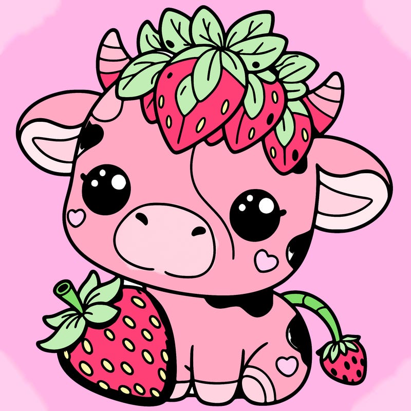 cute strawberry cow