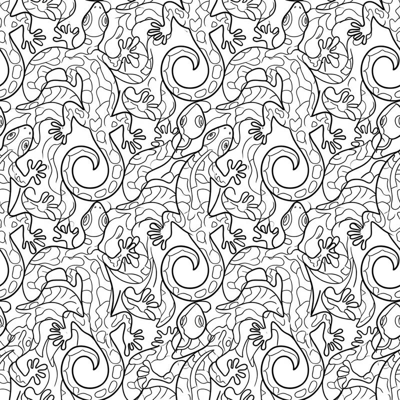 Explore a captivating world of interlocking lizards and reptiles with this unique coloring page designed especially for kids aged 4-8. This fun tessellation pattern offers a delightful challenge for young artists to bring vibrant life to every segment.
