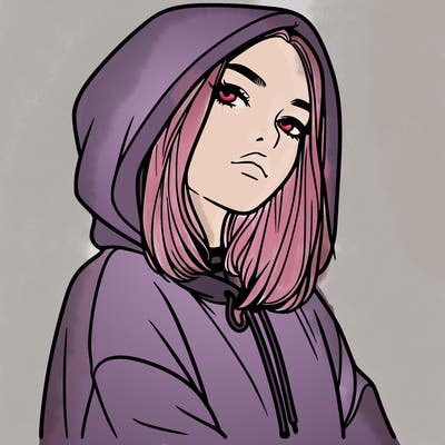 a realistic girl in a hoodie