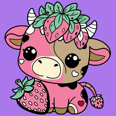 cute strawberry cow