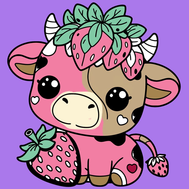 cute strawberry cow