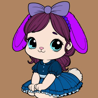 cute easter bunny girl realistic