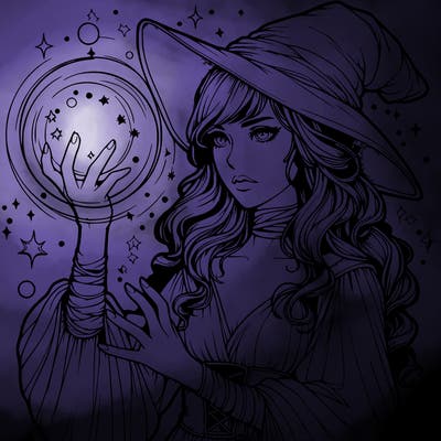 realistic women sorcerer using magic