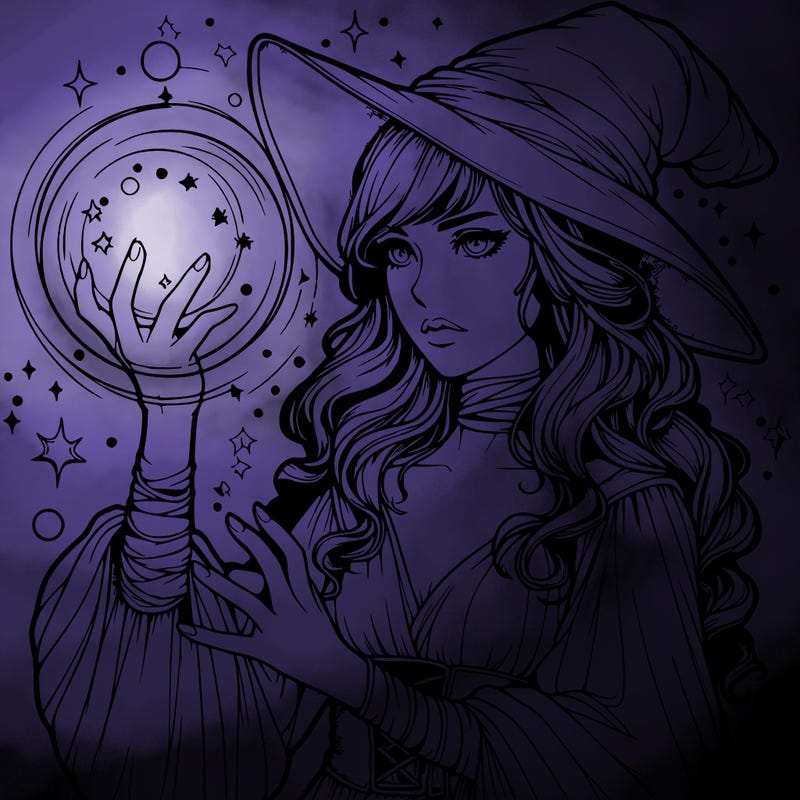 realistic women sorcerer using magic