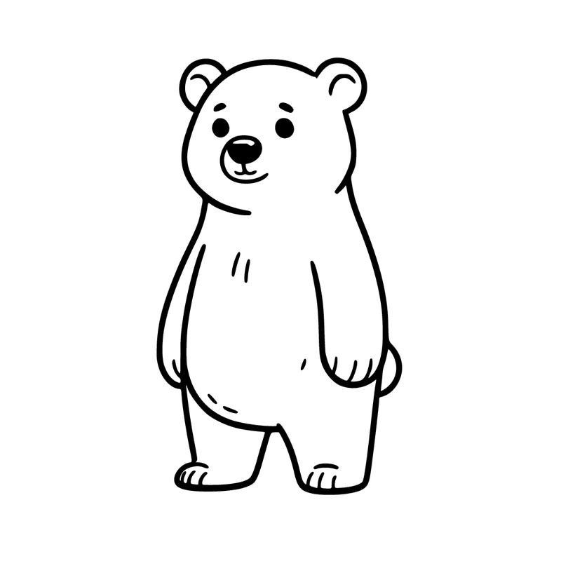 a basic bear outline standing upright