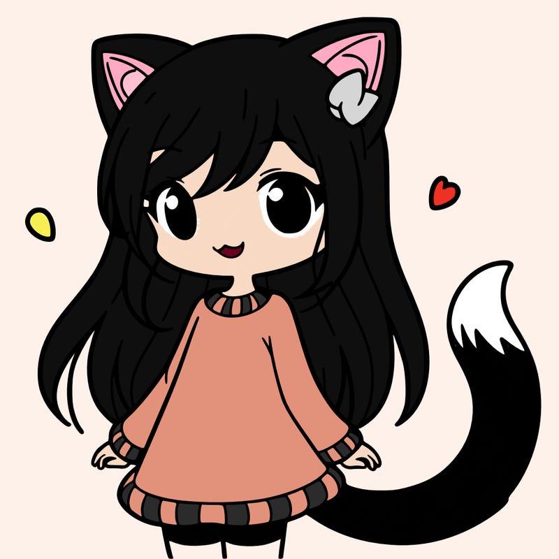 girl with cat ears and tail