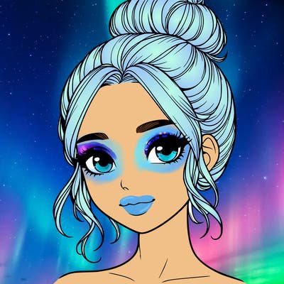 realistic pretty girl with hair in bun