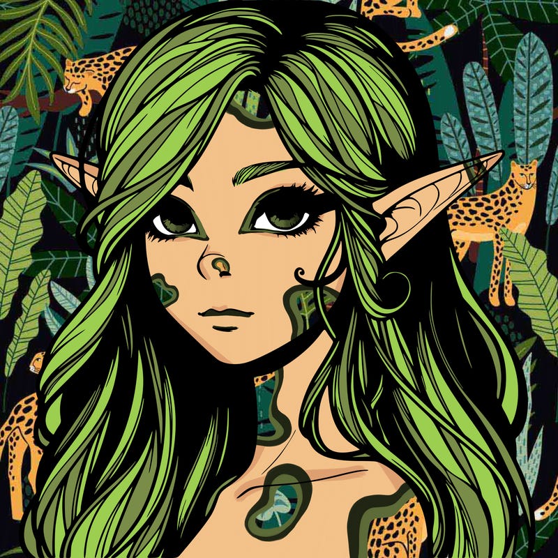 elf girl realistic dark fantasy