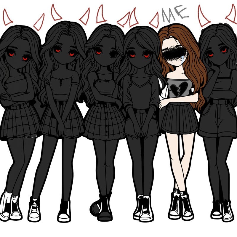 a group of girls realistic