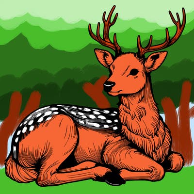 realistic deer with antlers