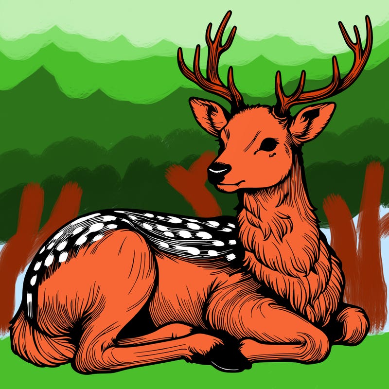 realistic deer with antlers