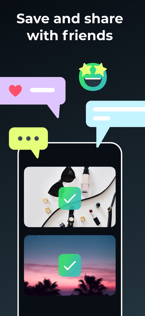 Stop Motion Animation Maker - 友達とビデオを保存して共有するためのオプションを示すストップモーションアニメメーカーアプリのインターフェース