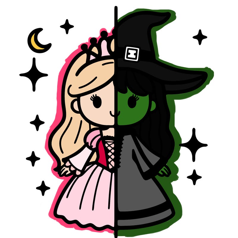 split princess and witch