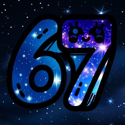 the numbers 67