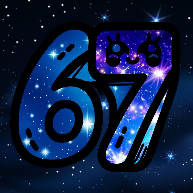 the numbers 67