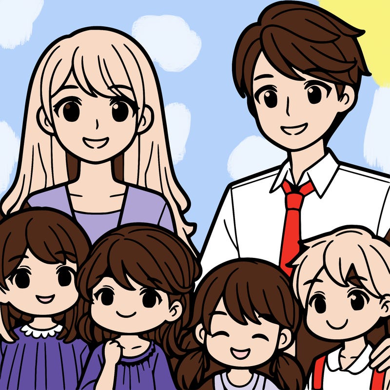 mom and 2 daughters and 1 son and dad