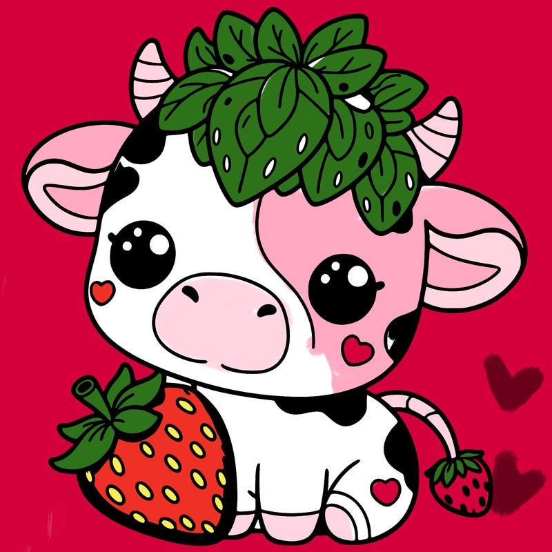 cute strawberry cow