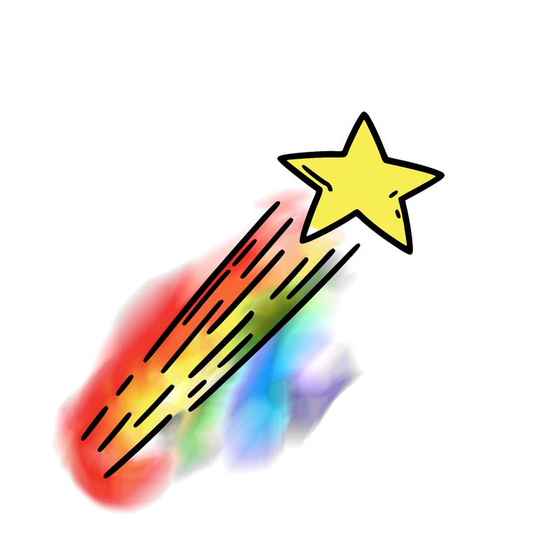 a shooting star in the sky