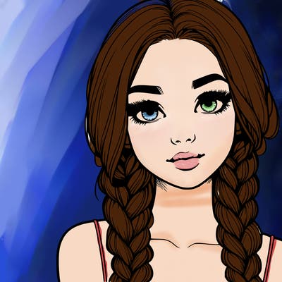 realistic girl with braids